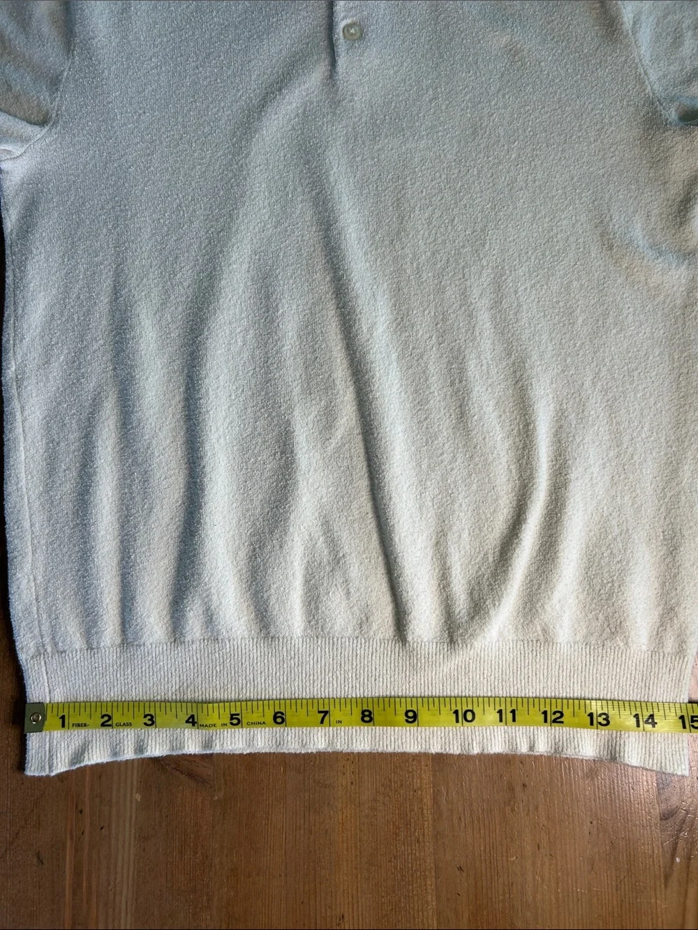 J. Crew Cream Short Sleeve Bone White Bouclé Knit Polo, Men’s S